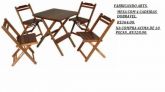 mesa dobravel c/4 cadeiras madeira maçiça